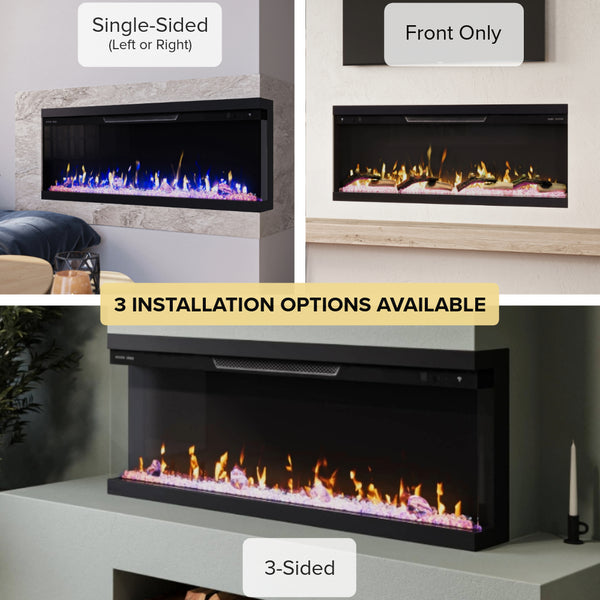 Modern Ember Skyline 50 In Multi Sided Smart Electric Fireplace Mantels Direct