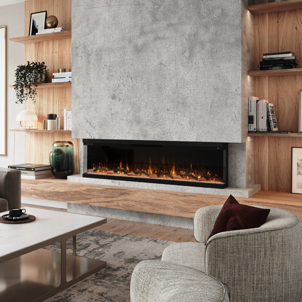 Modern Ember Skyline 72 In Multi Sided Smart Electric Fireplace Mantels Direct