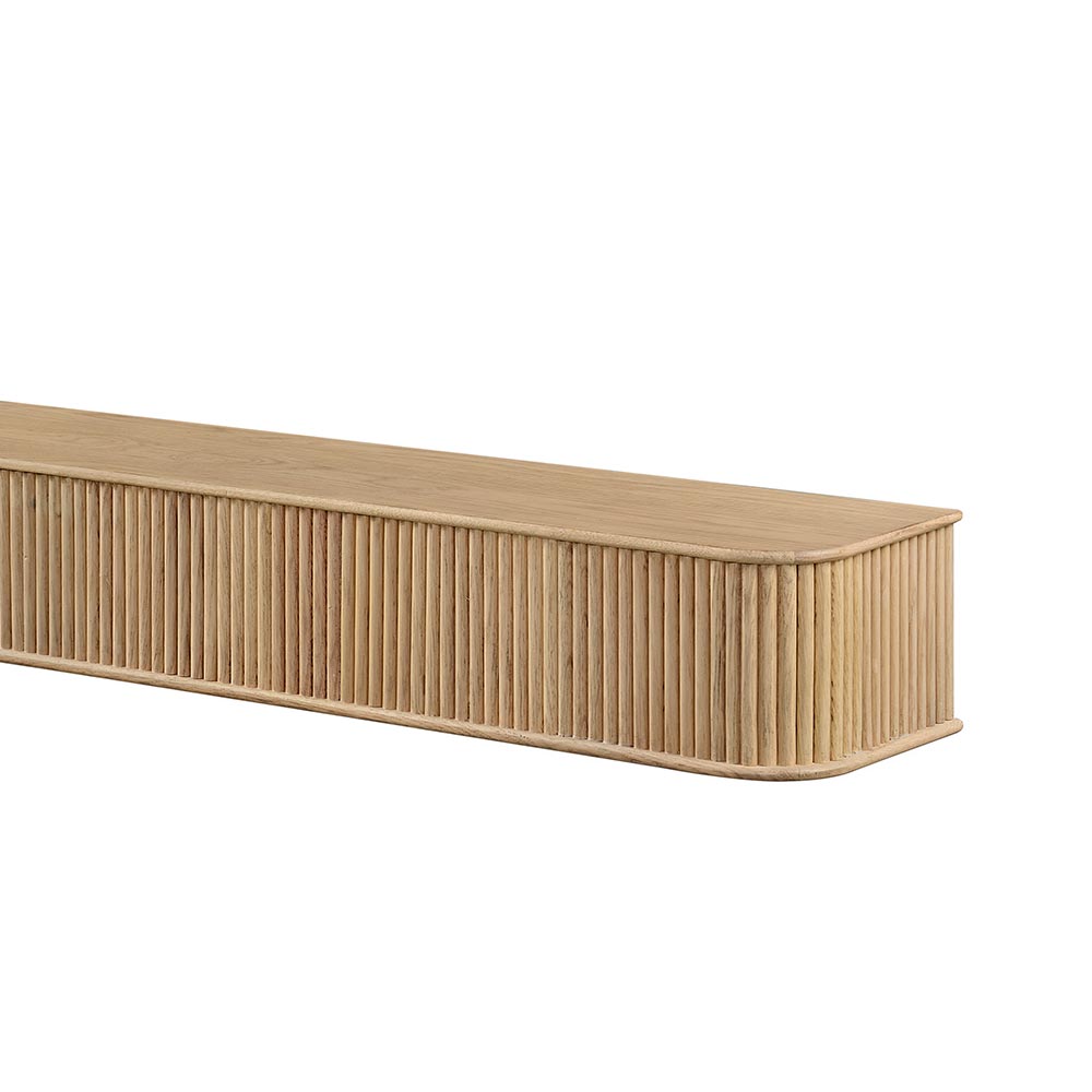 Alfama 60-in Reed Mantel Shelf Blonde Stain