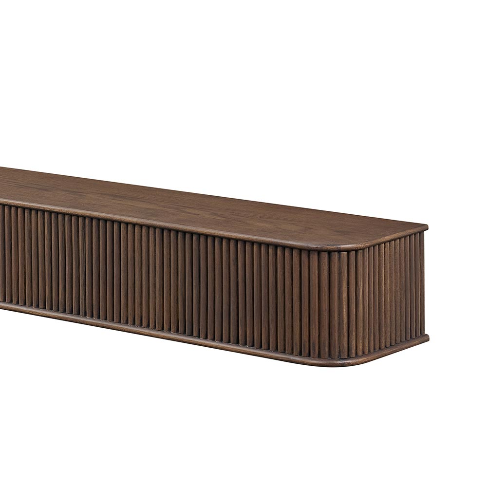 Alfama 60-in Reed Mantel Shelf Umber Stain