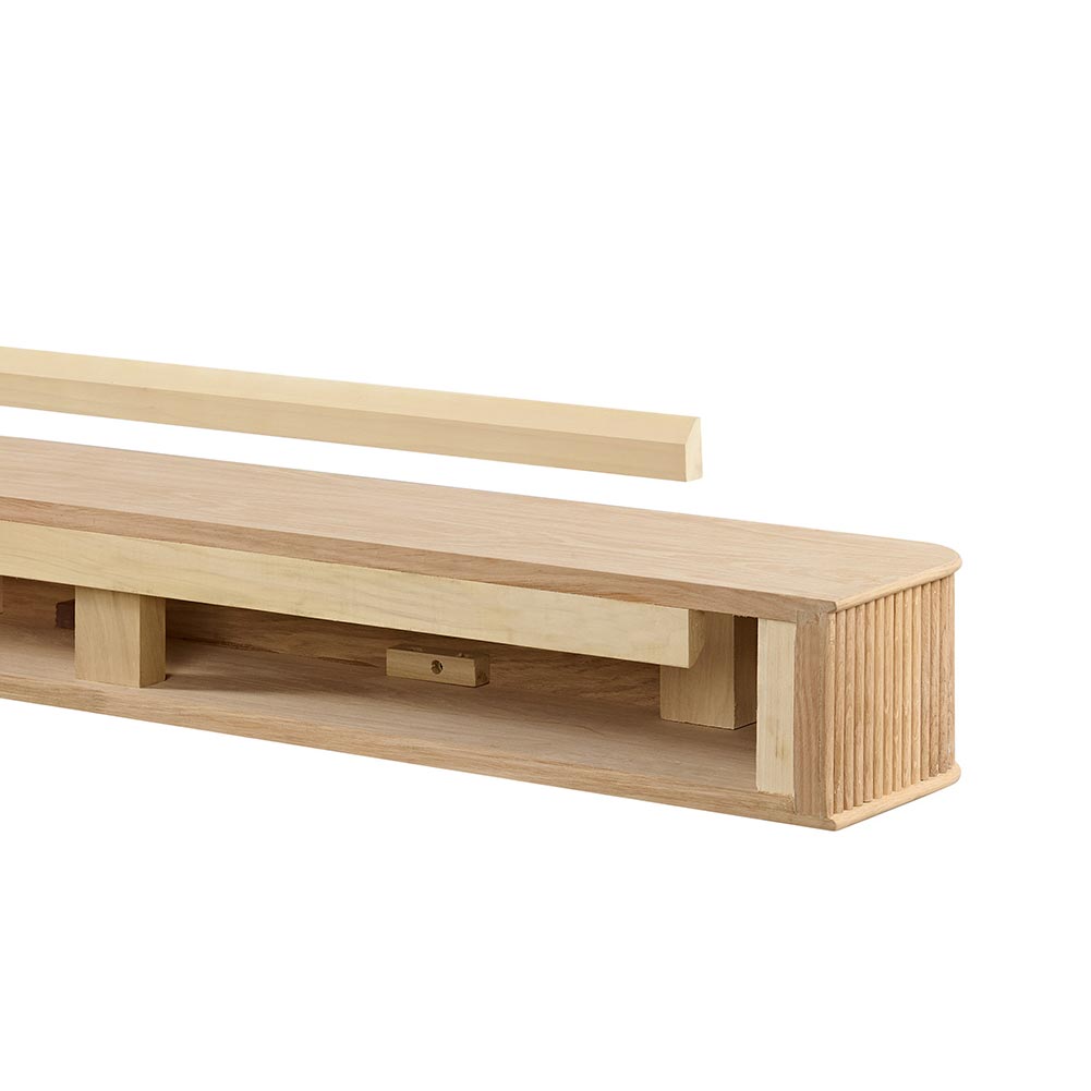 Alfama 60-in Reed Mantel Shelf Back View