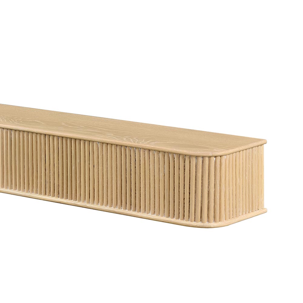 Alfama 60-in Reed Mantel Shelf Whitewash Stain