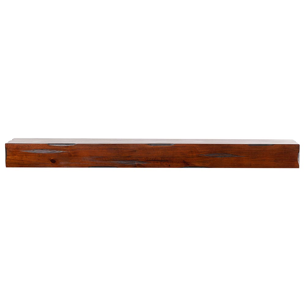 Breckenridge Wood Mantel Shelf in Cherry Rustic Distressed