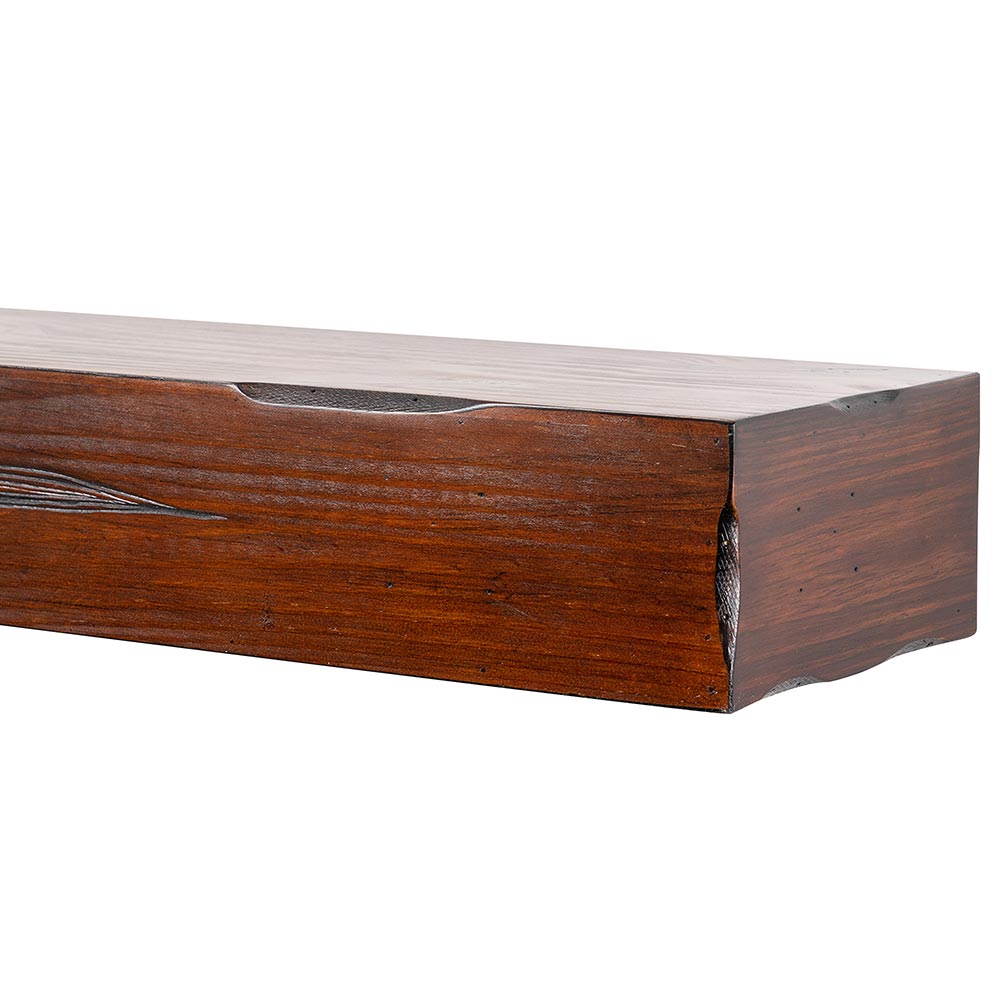 Breckenridge Wood Mantel Shelf in Cherry Rustic Distressed