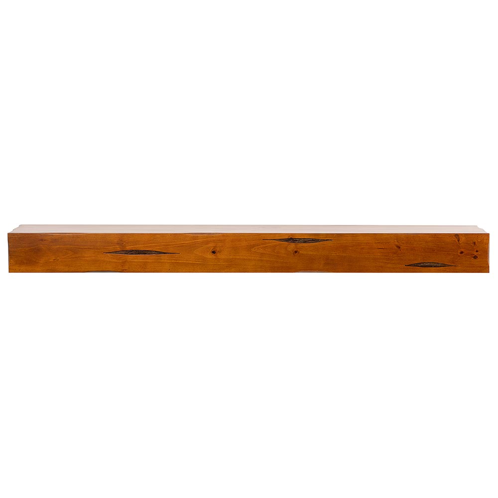 Breckenridge Wood Mantel Shelf in Chestnut Rustic Distressed