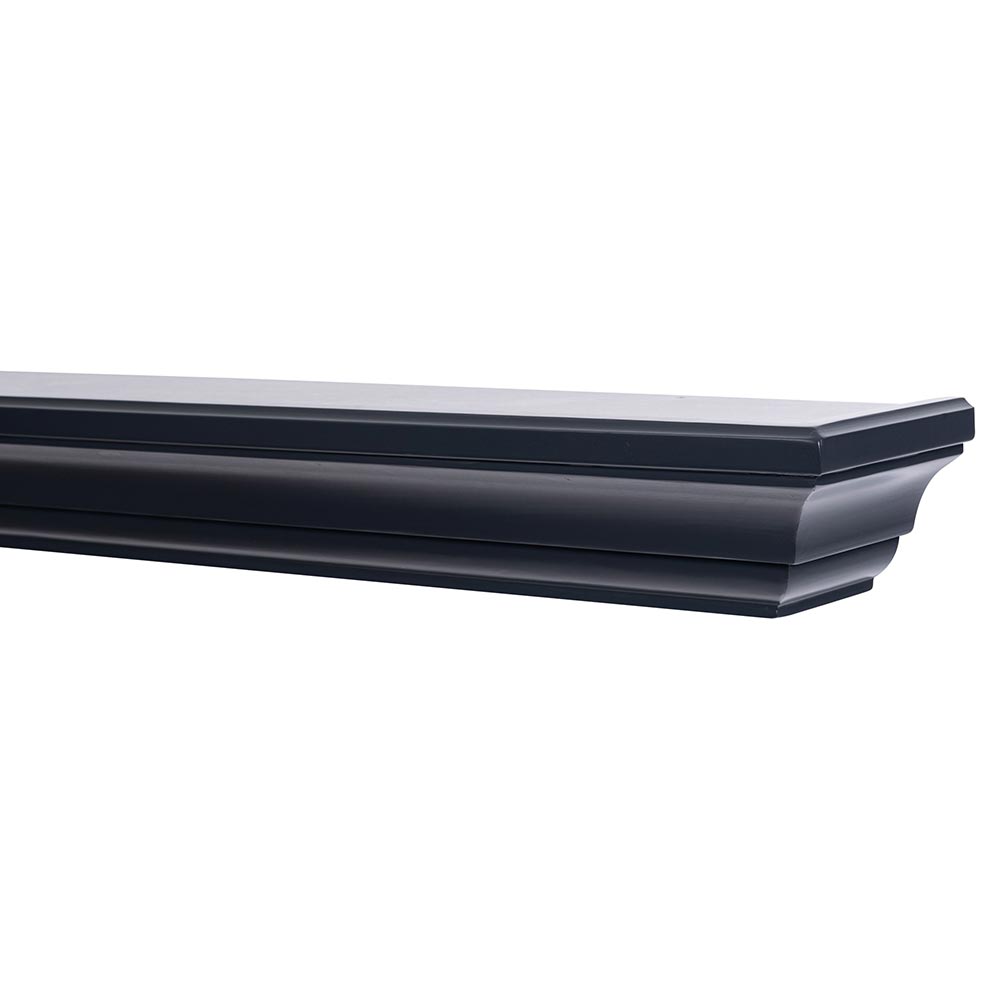 Colton Wood Mantel Shelf in Black Paint