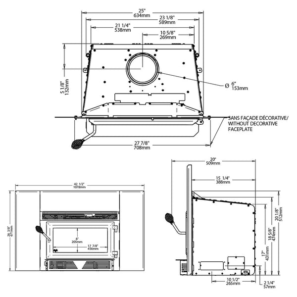 Ventis HEI90 Wood Fireplace with 26 x 42 Faceplate – Mantels Direct