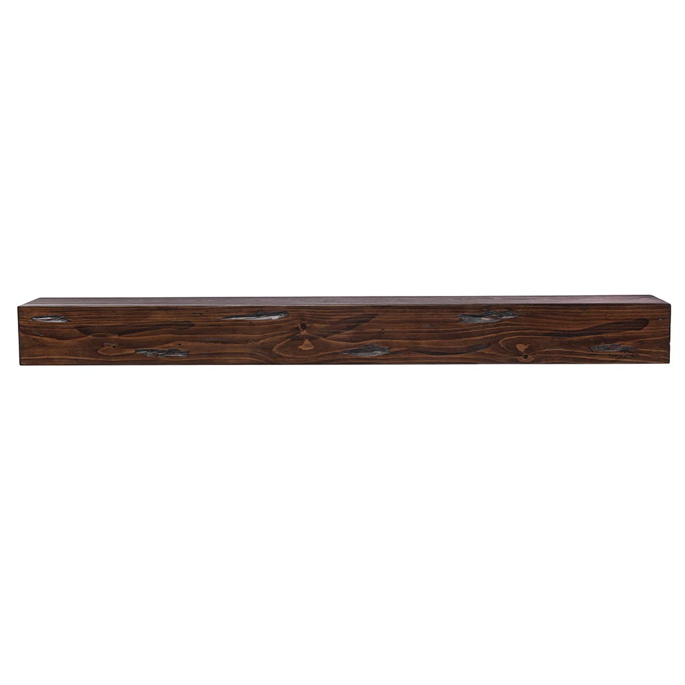 Dakota Wood Mantel Shelf in Burnished Walnut Stain