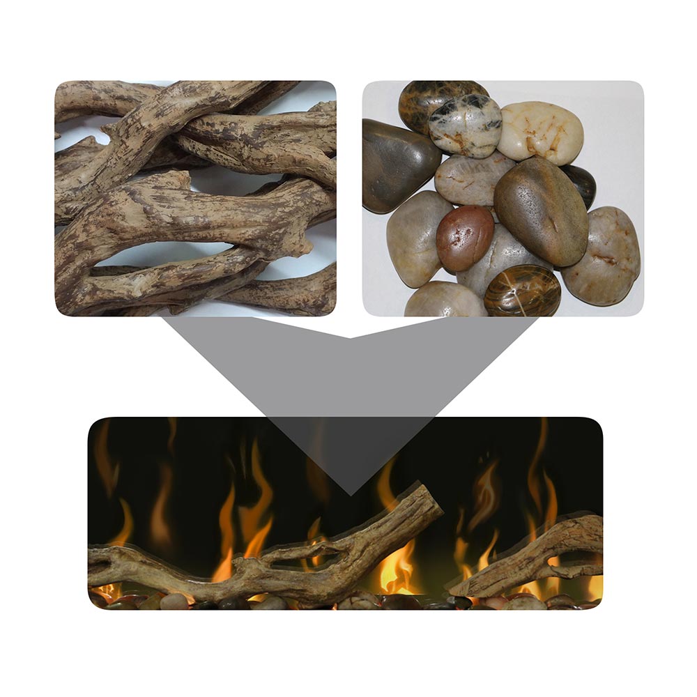 Dimplex Ignite XLF74 & LF74DWS-KIT Driftwood Log Kit
