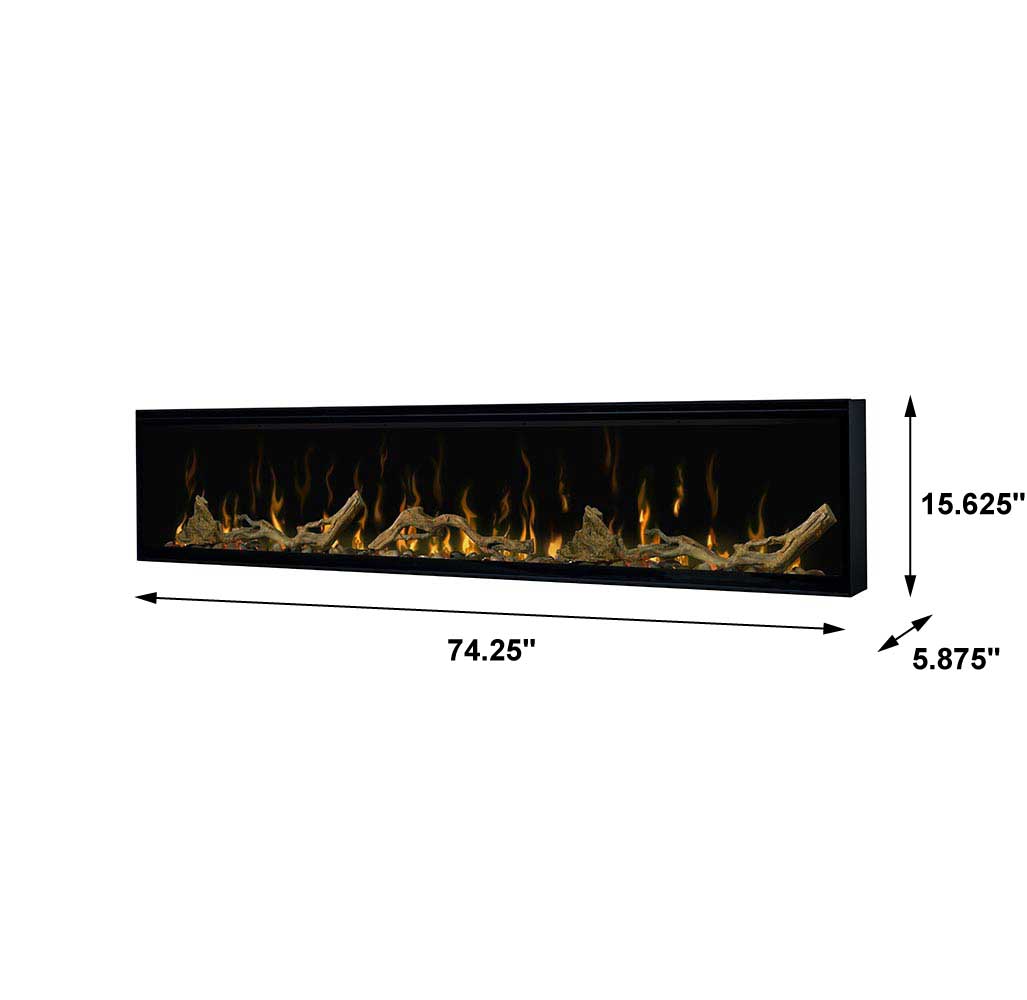 Dimplex Ignite XLF74 & LF74DWS-KIT Dimensions