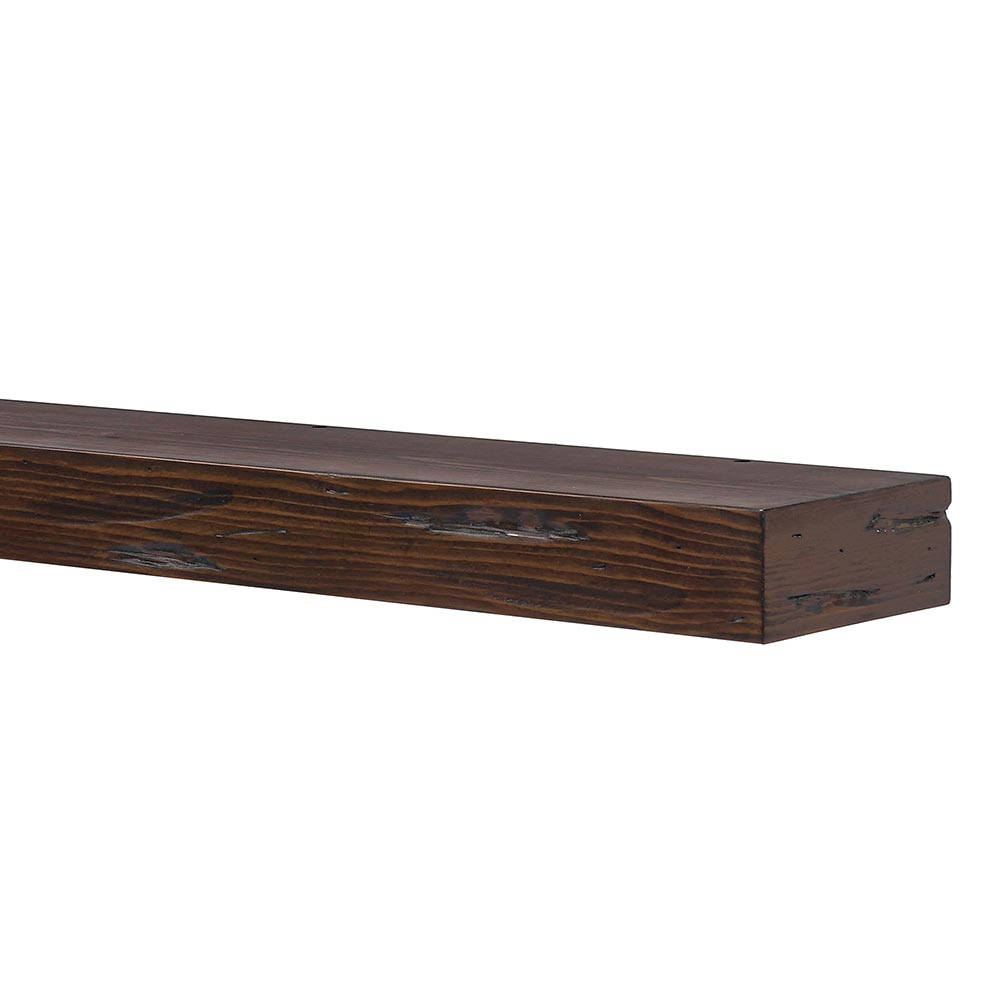 Dakota 3-in Wood Mantel Shelf in Burnished Walnut Stain