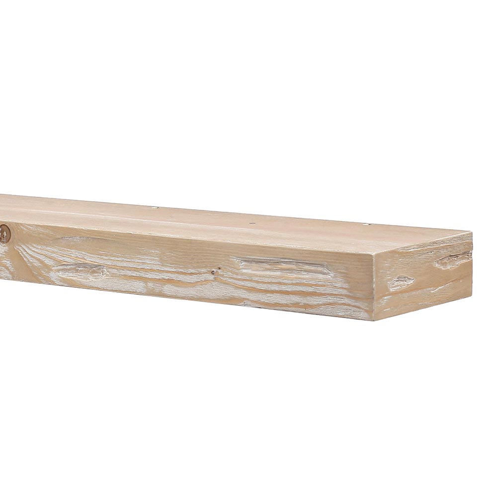 Dakota 3-in Wood Mantel Shelf in Whitewash Stain