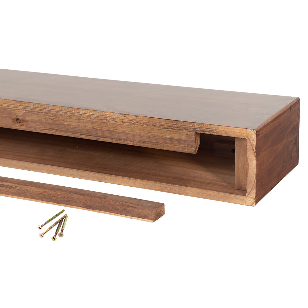Dakota Wood Mantel Shelf Back View