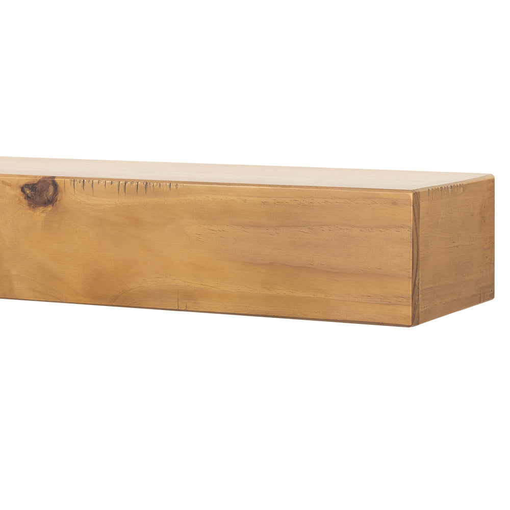 Dakota Wood Mantel Shelf in Golden Pecan Stain