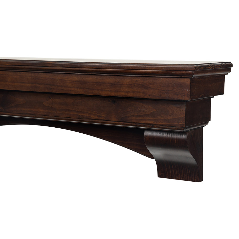 Salem Wood Mantel Shelf in Cherry Stain