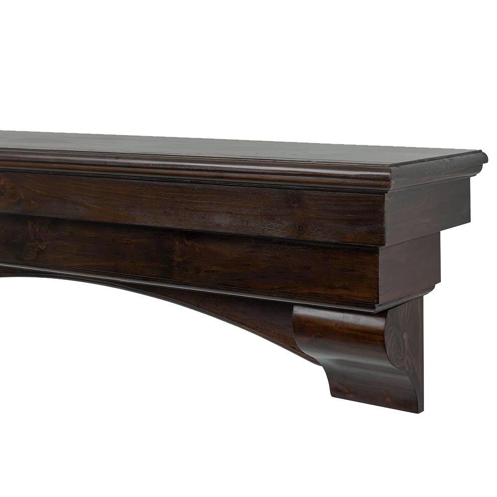 Salem Wood Mantel Shelf in Espresso Stain