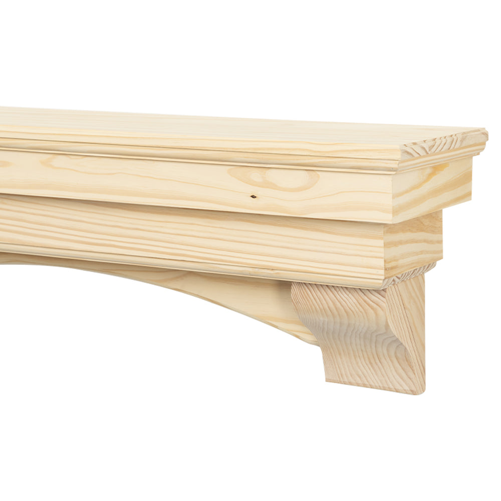 Salem Wood Mantel Shelf in Unfinished