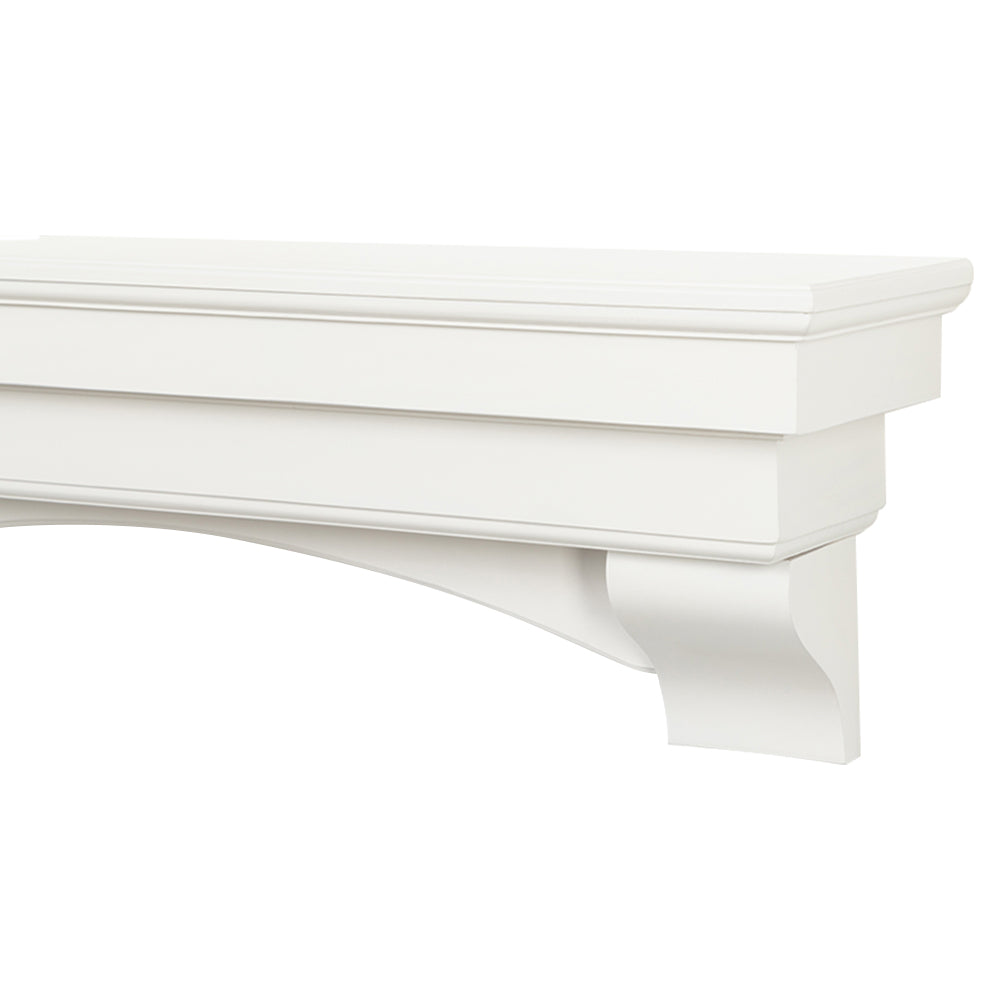 Salem Wood Mantel Shelf in White Paint