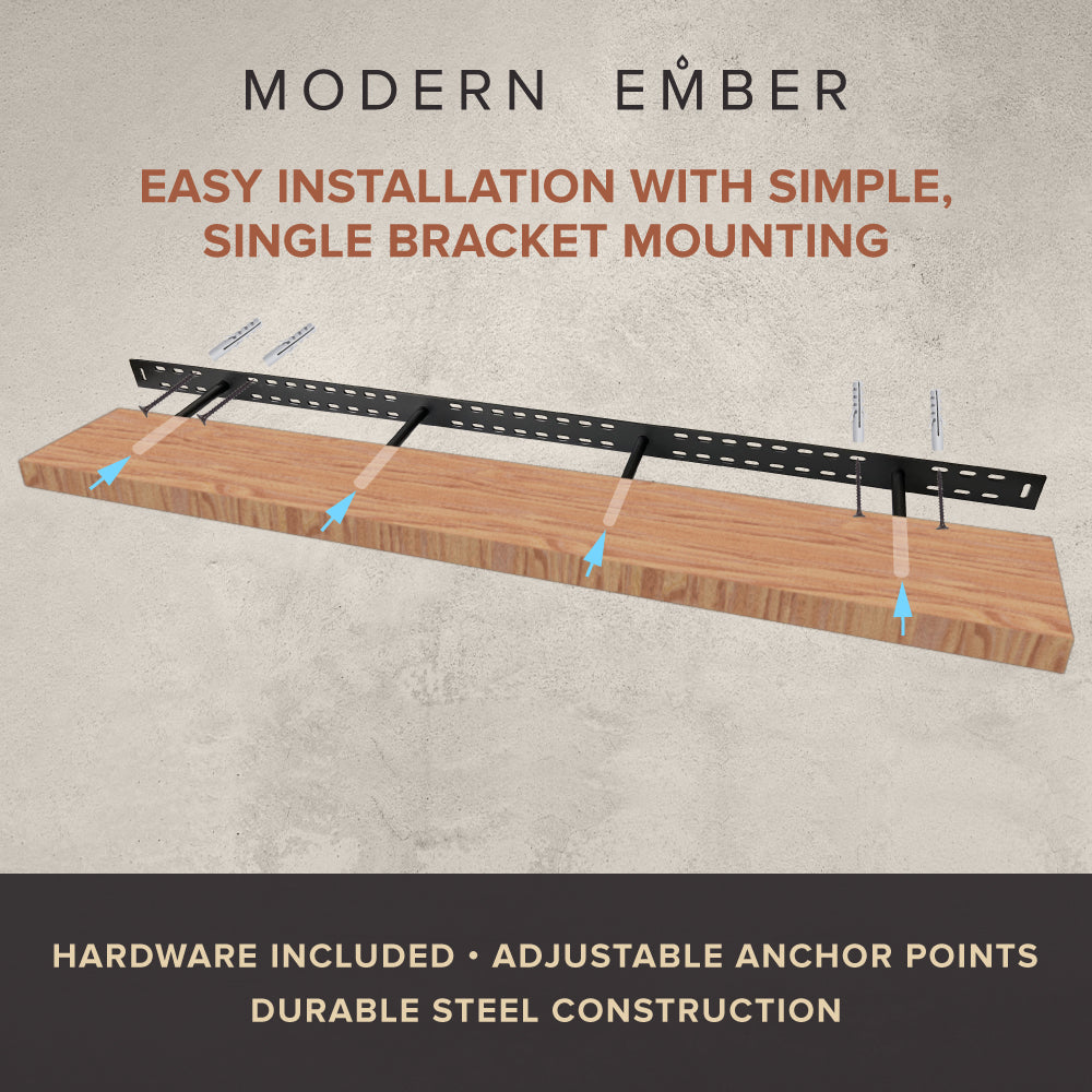 Alma 72-in Maple Floating Shelf - Mounting Kit Included