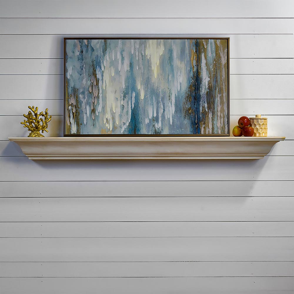 Madison Wood Mantel Shelf in Poplar with Linen Finish