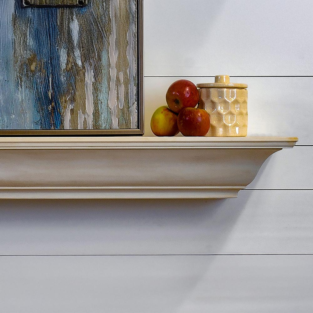 Madison Wood Mantel Shelf in Poplar with Linen Finish