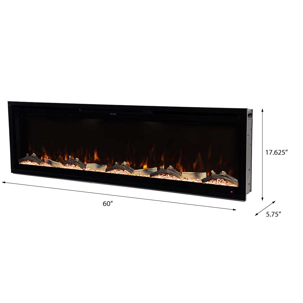 Modern Ember Aerus Deep 60-in Linear Electric Fireplace - ME-SL60 - Blue Flame Color