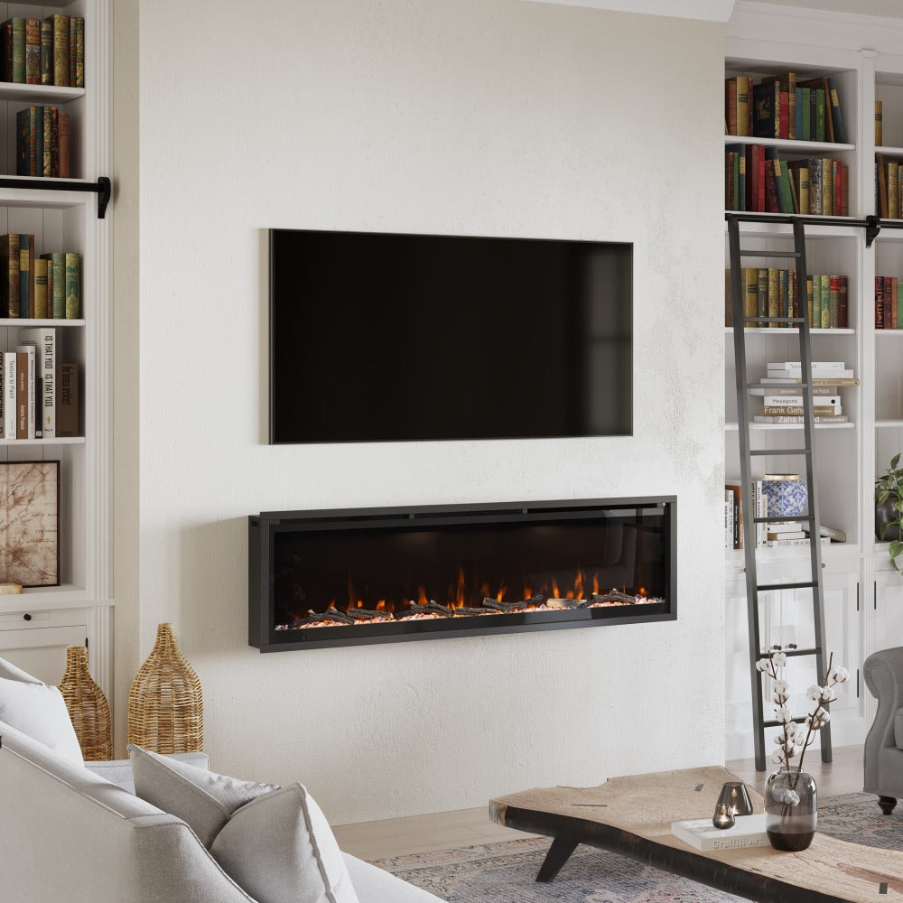Wall Hung Installation - Modern Ember Aerus Deep 50-in Linear Electric Fireplace - ME-SL51