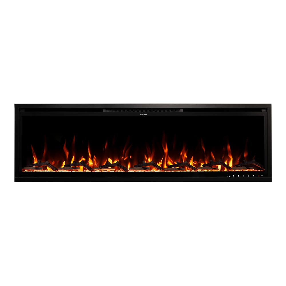 Modern Ember 60-in Aerus Slim Linear Electric Fireplace ME-AER60-SLIM Orange Flames