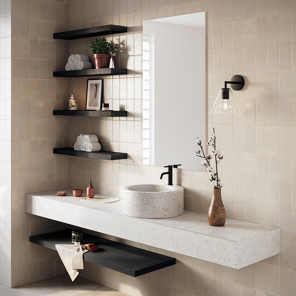 Alma 36-in Pine Floating Shelf - Sable Stain
