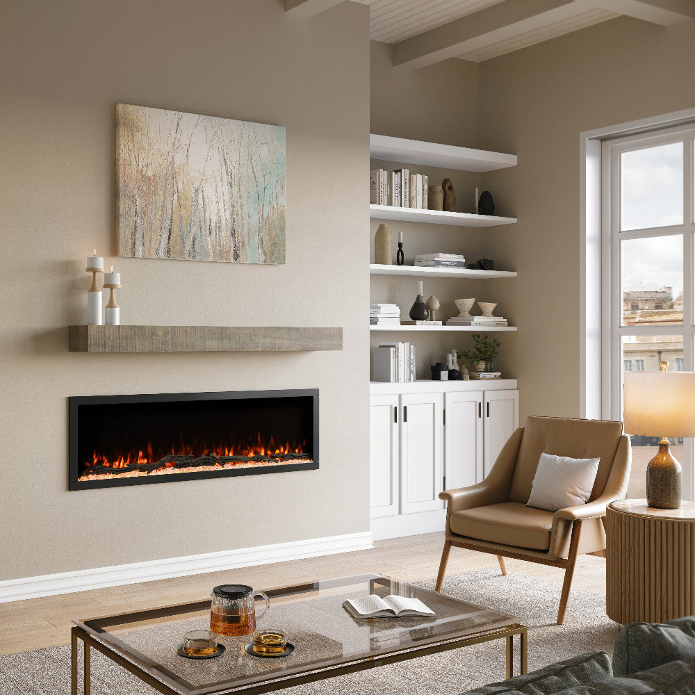Modern Ember 60-in Highmark Linear Electric Fireplace - ME-HM60 - Clear Embers