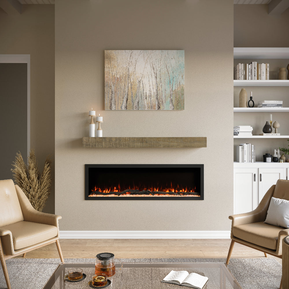Modern Ember 60-in Highmark Linear Electric Fireplace - ME-HM60 - Clear Embers