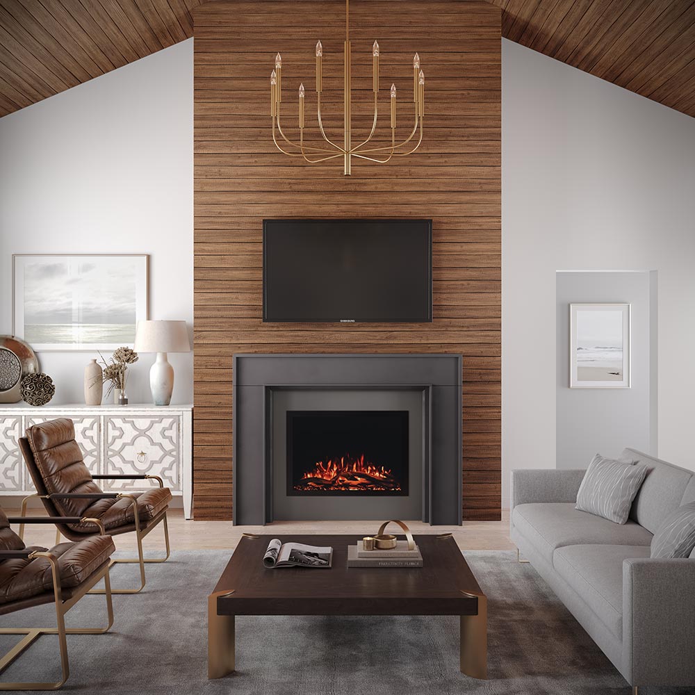 Leavitt 56x42 Wood Mantel Leavitt-5642 Black Paint