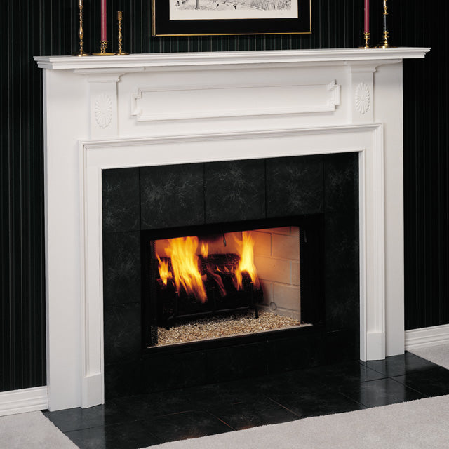 Portsmouth Wood Mantel in Poplar Paint Grade with White Paint