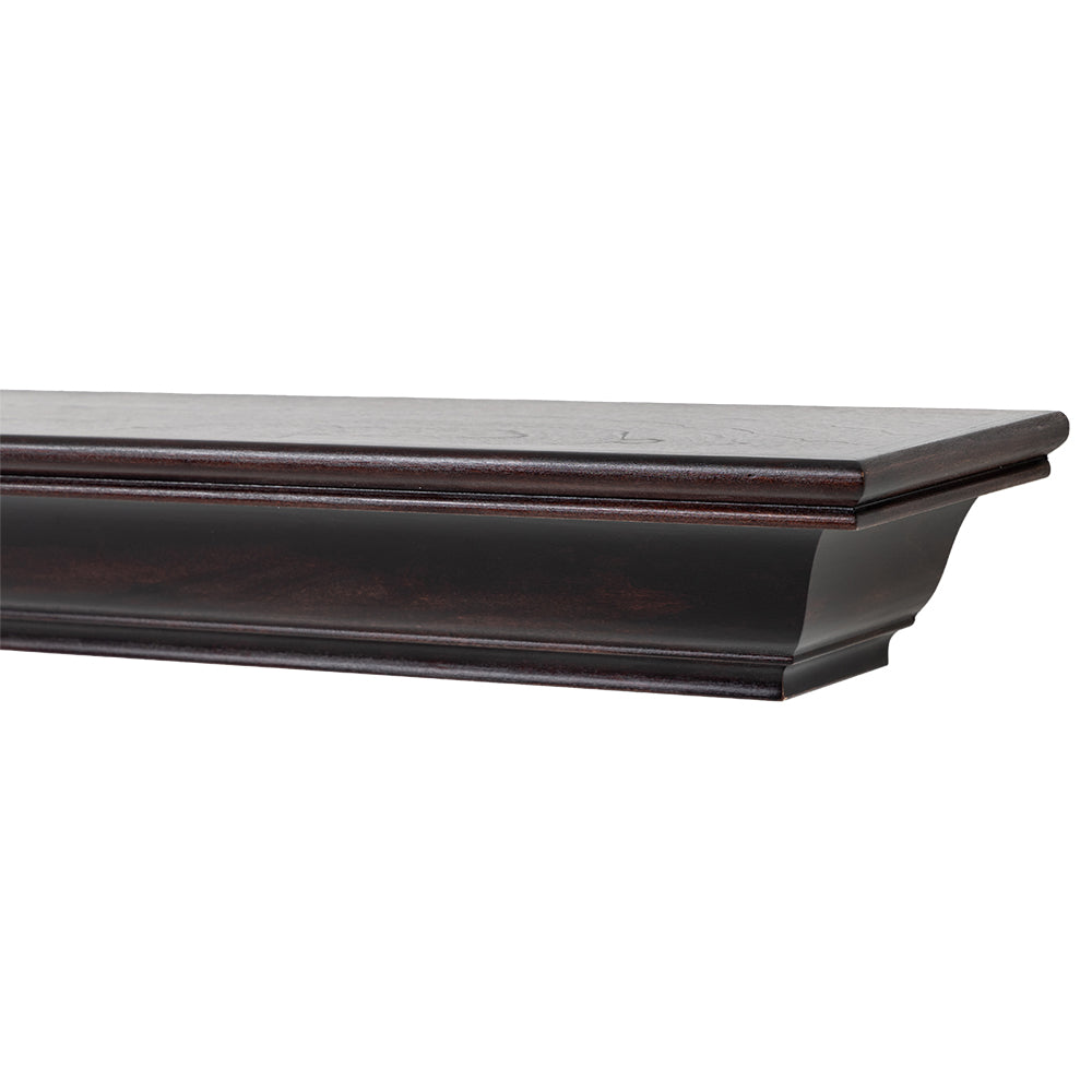 Madison Wood Mantel Shelf in Poplar with Red Mahogany Stain