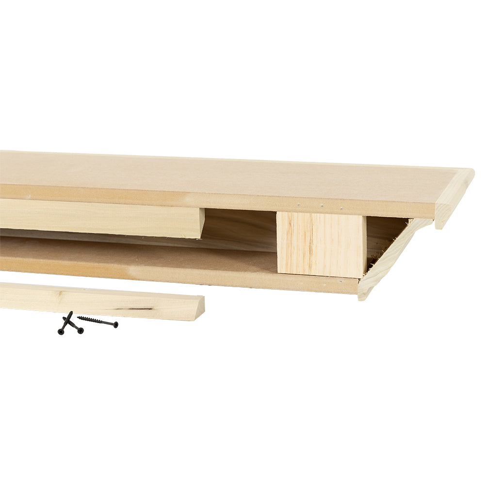 Madison Wood Mantel Shelf Back View with Hardware