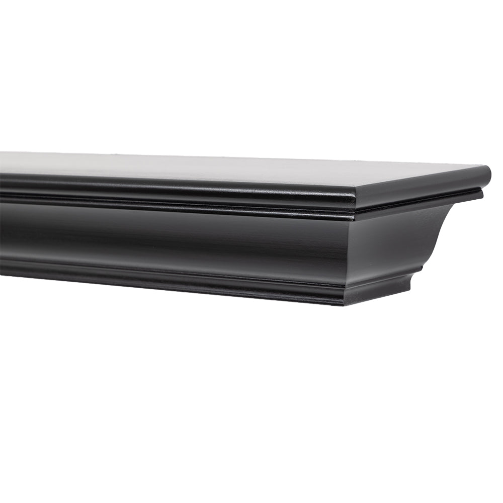 Madison Wood Mantel Shelf in Poplar with Black Paint