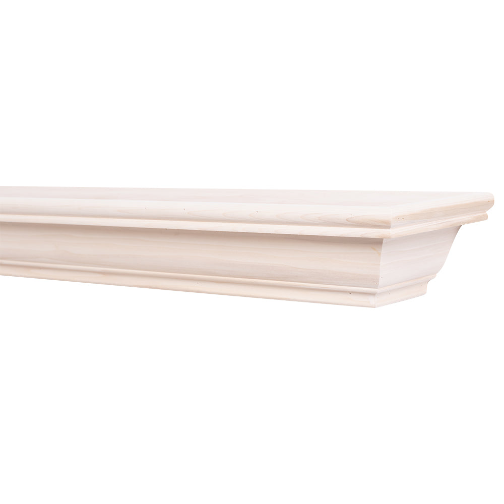 Madison Wood Mantel Shelf in Poplar Stain Grade Unfinished