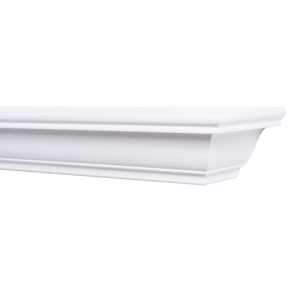 Madison Wood Mantel Shelf in Poplar with White Paint