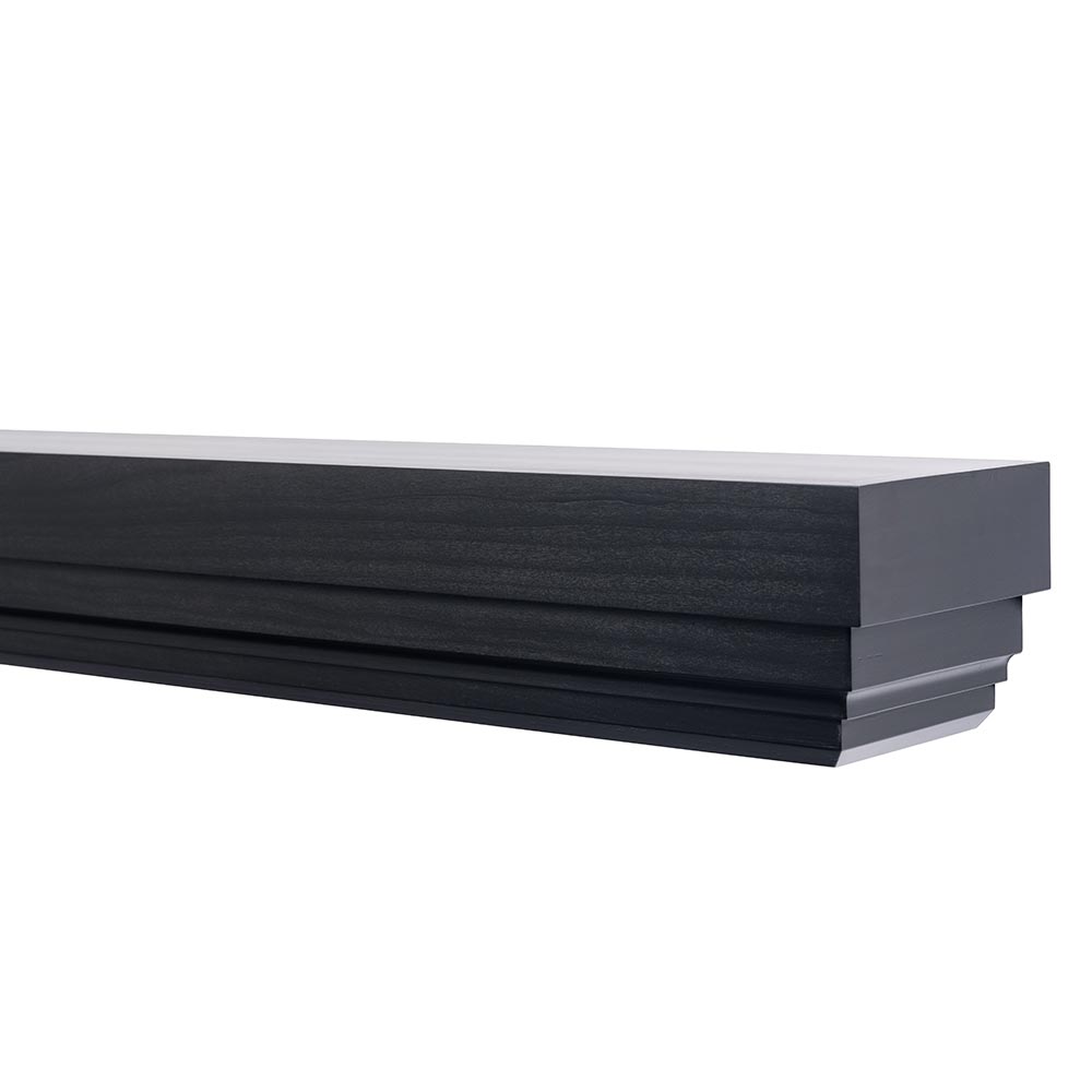 Weston Wood Mantel Shelf in Poplar with Black Paint