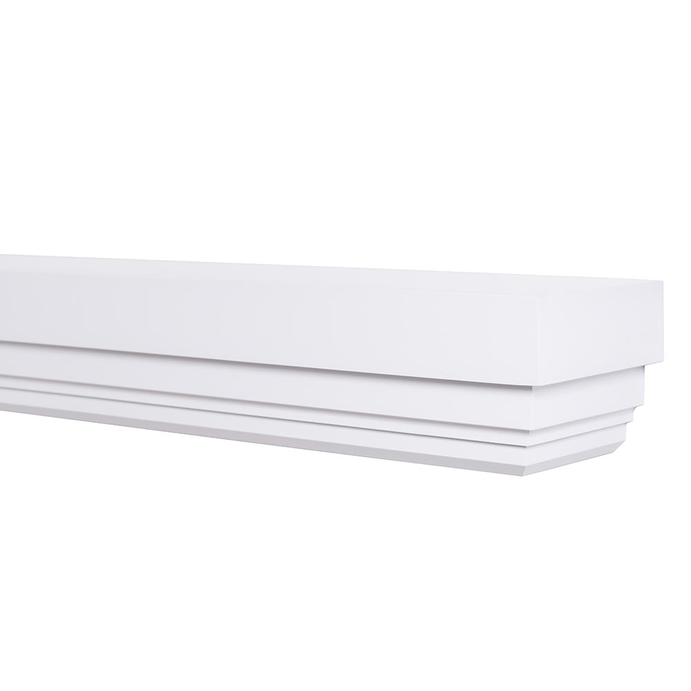 Weston Wood Mantel Shelf in Poplar with White Paint