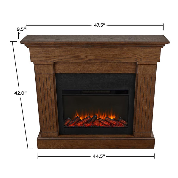 Crawford Electric Fireplace Mantel Package in Chestnut Oak - 8020E-CO ...