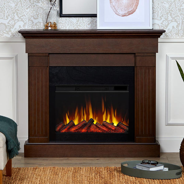 Crawford Electric Fireplace Mantel Package in Chestnut Oak - 8020E-CO ...