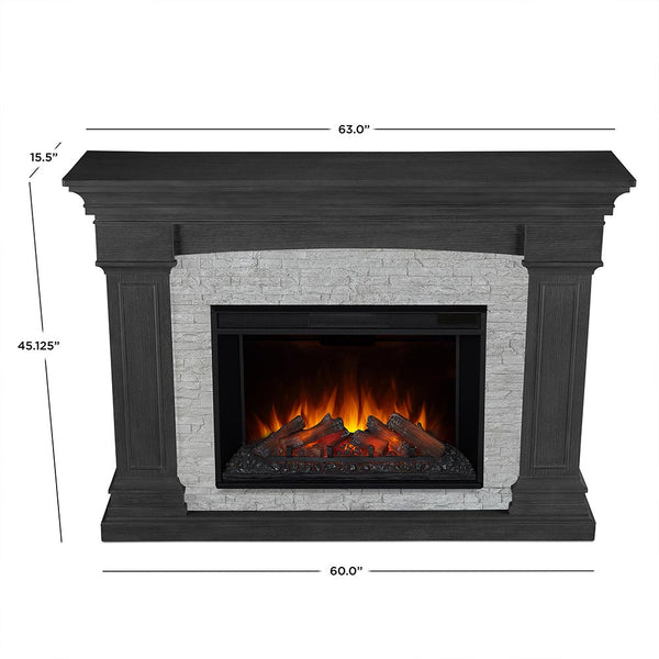 Deland Grand Electric Fireplace Mantel Package in Gray Stone – Mantels ...