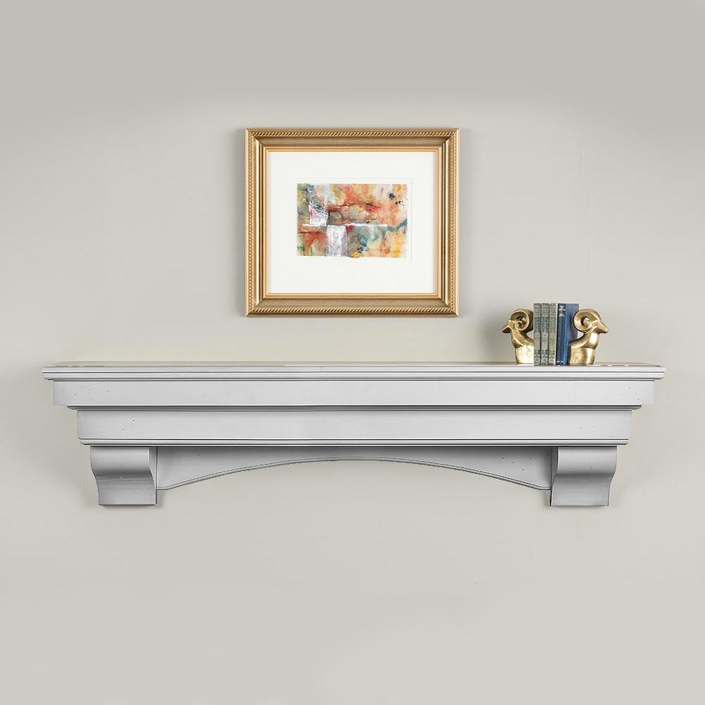 Salem Wood Mantel Shelf in White Paint