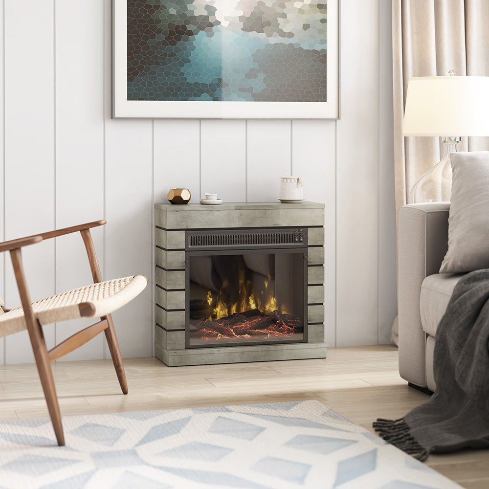 Harlan Electric Fireplace Mantel Package in Valley Pine Mantels Direct