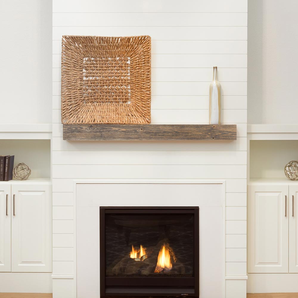 Vail 6-Inch High Wood Mantel Shelf in Driftwood