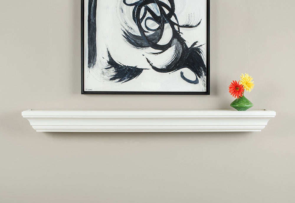 Colton Wood Mantel Shelf in White Paint